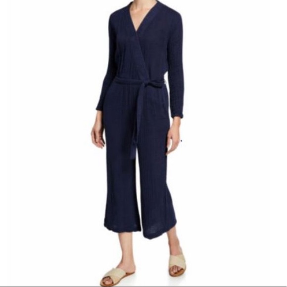 Anthropologie Sundry Navy Gauze Romper NWT - Picture 2 of 11